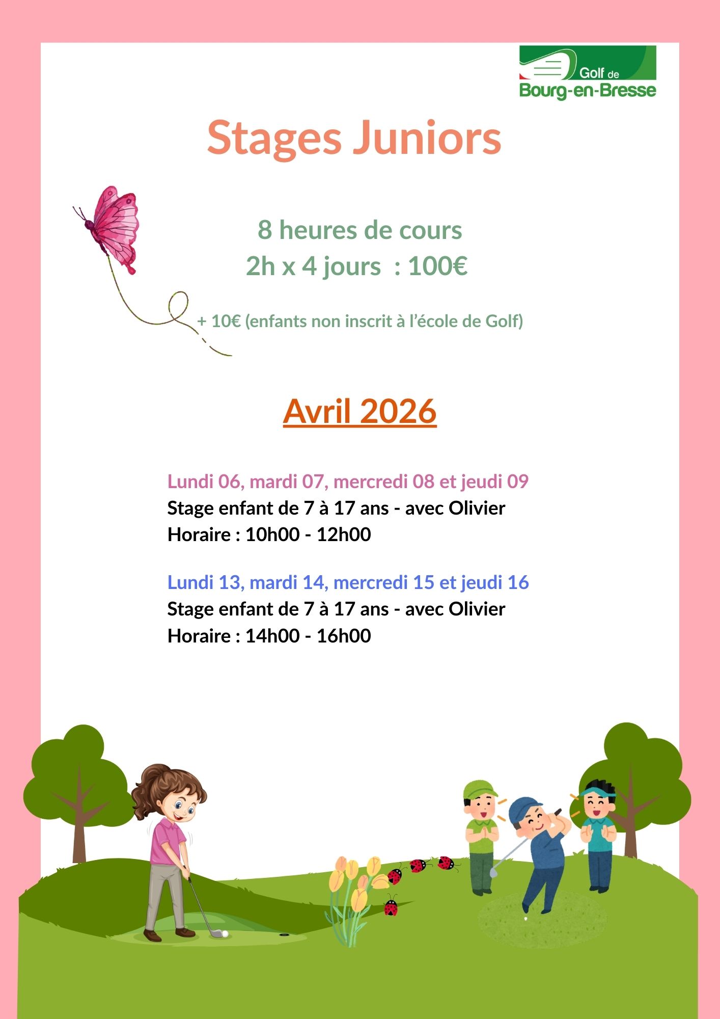 Stages juniors Avril 2026